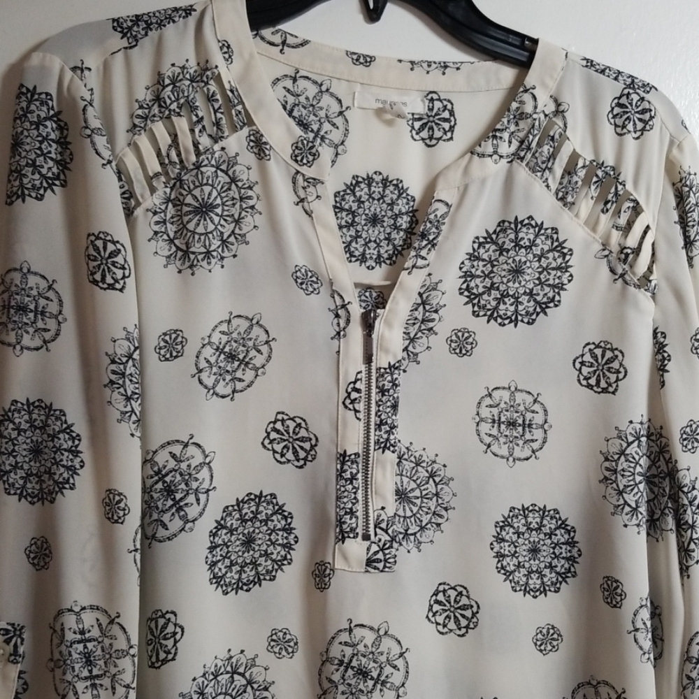 Black and white print blouse